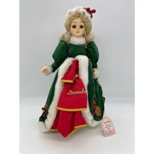 Brinn's 1988 Collectible Musical December Doll Tags & COA Plays White Christmas